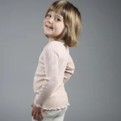 Minimalisma Silk/Cotton Belfast LS Envelope Top - Sweet Rose (0-2)