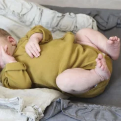 Minimalisma Sale Organic Cotton Morris Baby Body - Golden Leaf