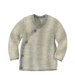 Disana Organic Merino Baby Cardigan - Grey/Natural Cardigans & Jumpers