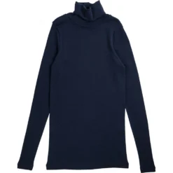 Minimalisma Womens Merino Turtleneck Top - Navy Teal