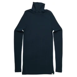 Minimalisma Womens Merino Turtleneck Top - Navy Teal