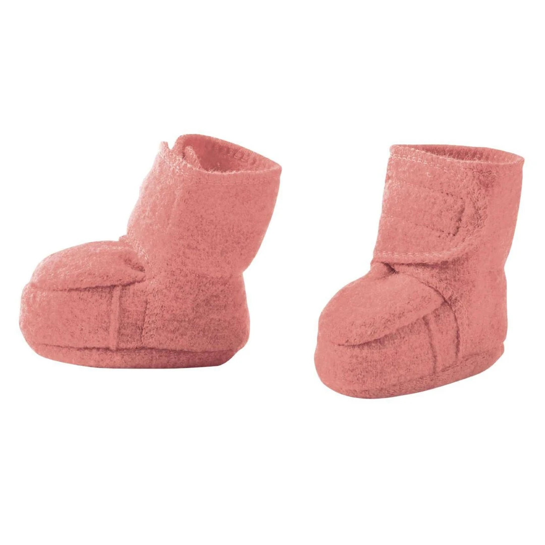 Disana Boiled Wool Booties - Rose