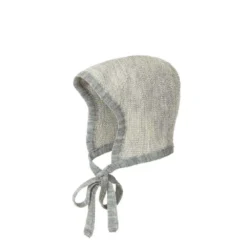Bonnets Disana Knitted Merino Bonnet - Grey/Natural