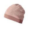 Disana Sale Knitted Organic Merino Beanie - Rose/Natural