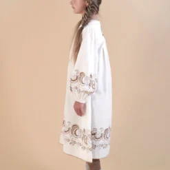 Apolina Willow Midi Dress - Folk Floral Cream Sale