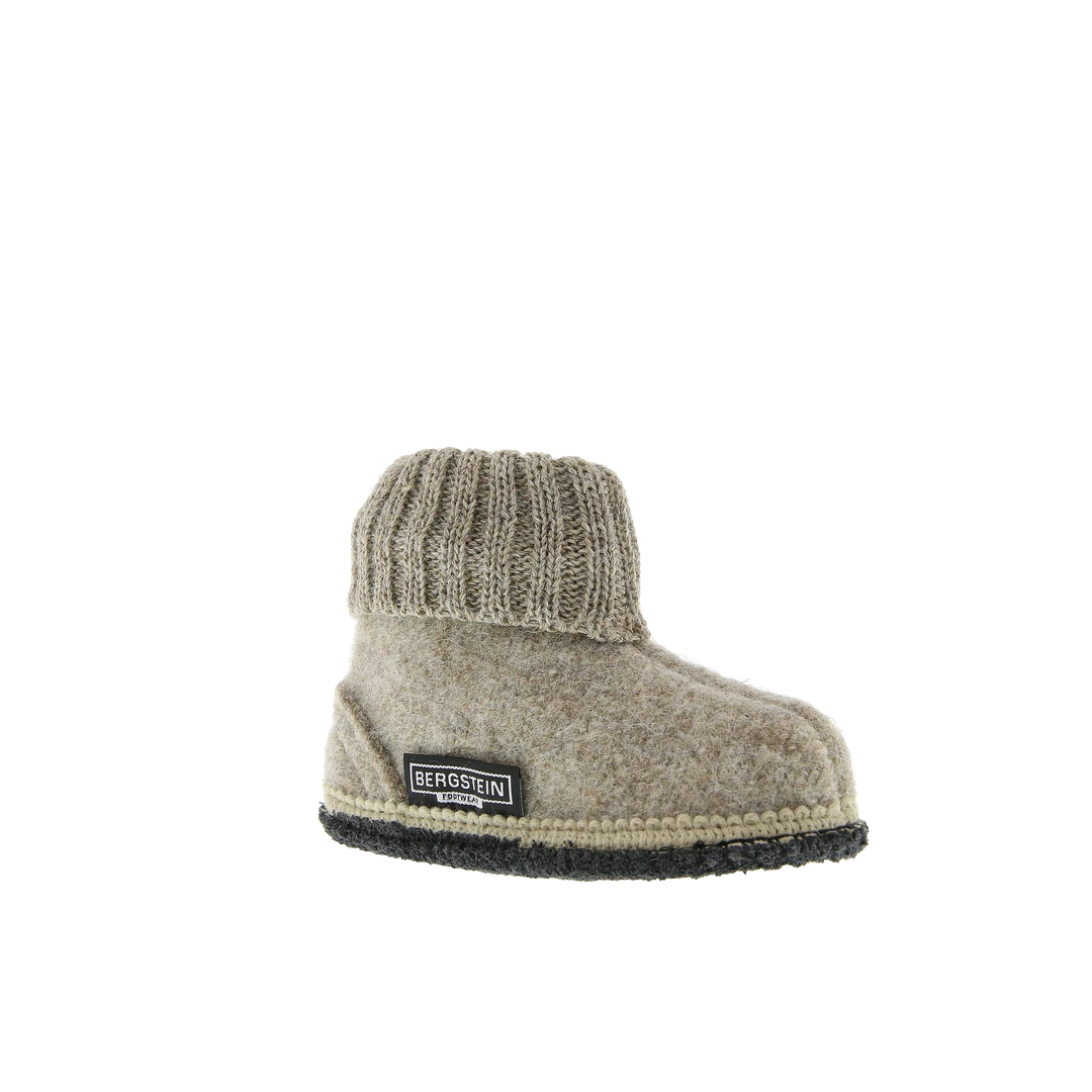 Bergstein Cozy Kids Wool Slipper - Beige