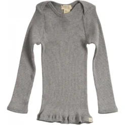 Minimalisma Silk/Cotton Belfast LS Envelope Top - Grey Melange (0-2) Sale
