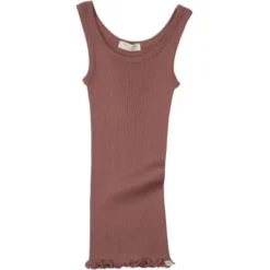 Minimalisma Silk/Cotton Billund Rib Tank Top - Antique Red Tops