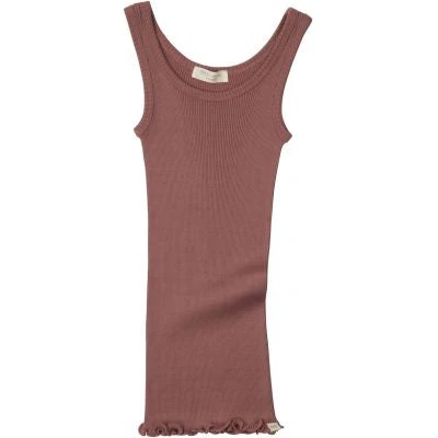 Minimalisma Silk/Cotton Billund Rib Tank Top - Antique Red Tops