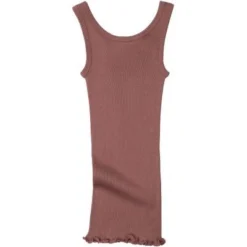 Minimalisma Silk/Cotton Billund Rib Tank Top - Antique Red Tops