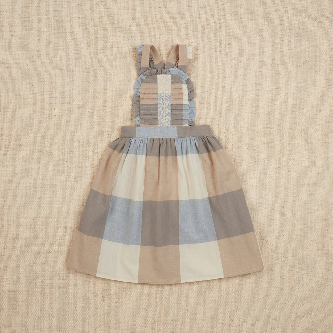 Apolina Lena Pinafore Dress - Blanket Check Cream Sale