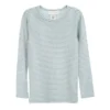 Serendipity Organics Tops Organic Cotton Child Long Tee - Lake/Off White Stripe