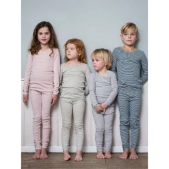 Serendipity Organics Organic Cotton Child Long Tee - Atlantic/Off White Stripe Tops