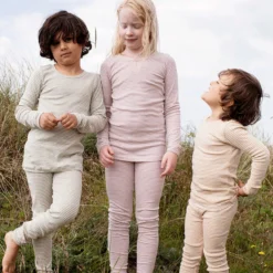 Serendipity Organics Organic Cotton Child Leggings - Lilac/Off White Stripe