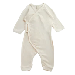 Nature Baby Bodies & Jumpsuits Pointelle Kimono Stretch & Grow - Natural