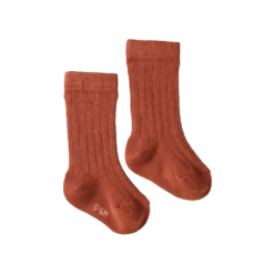 Nature Baby Organic Cotton Rib Socks - Clay