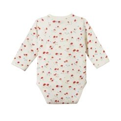Nature Baby Long Sleeve Kimono Bodysuit - Mushroom Valley Print