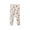 Nature Baby Organic Cotton Leggings - Bunny Garden Light Grey Marl Print