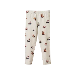Nature Baby Organic Cotton Leggings - Bunny Garden Light Grey Marl Print