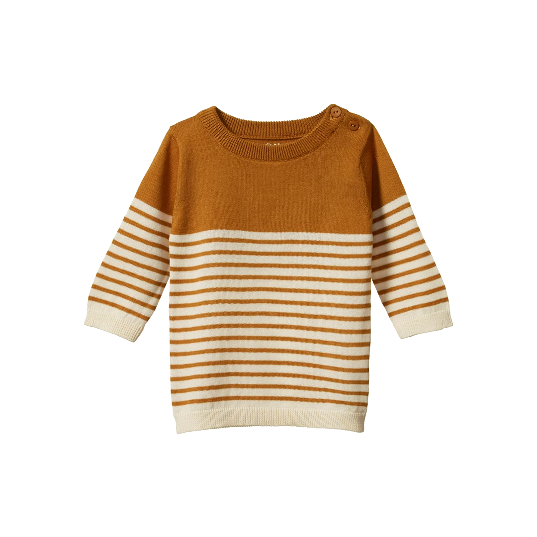 Nature Baby Sale Light Cotton Knit Jumper - Harvest Sailor Stripe