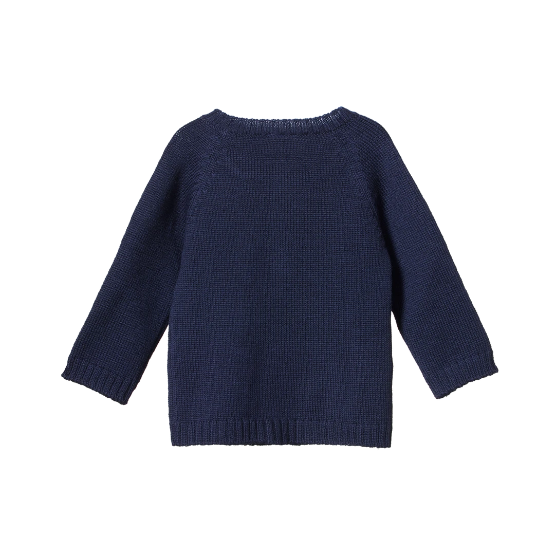 Nature Baby Sale Merino Knit Cardigan - Navy