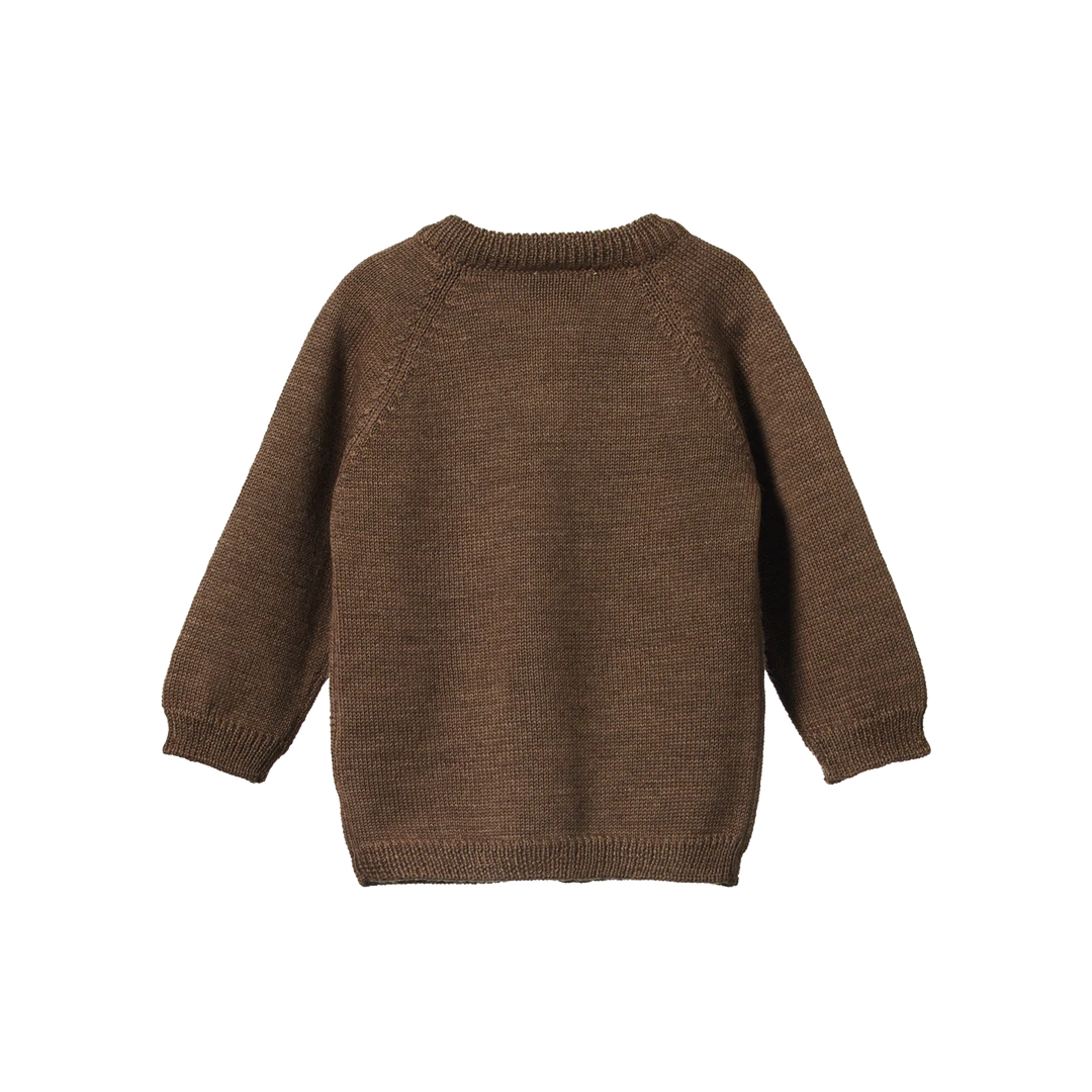 Nature Baby New Merino Knit Cardigan - Acorn Marl