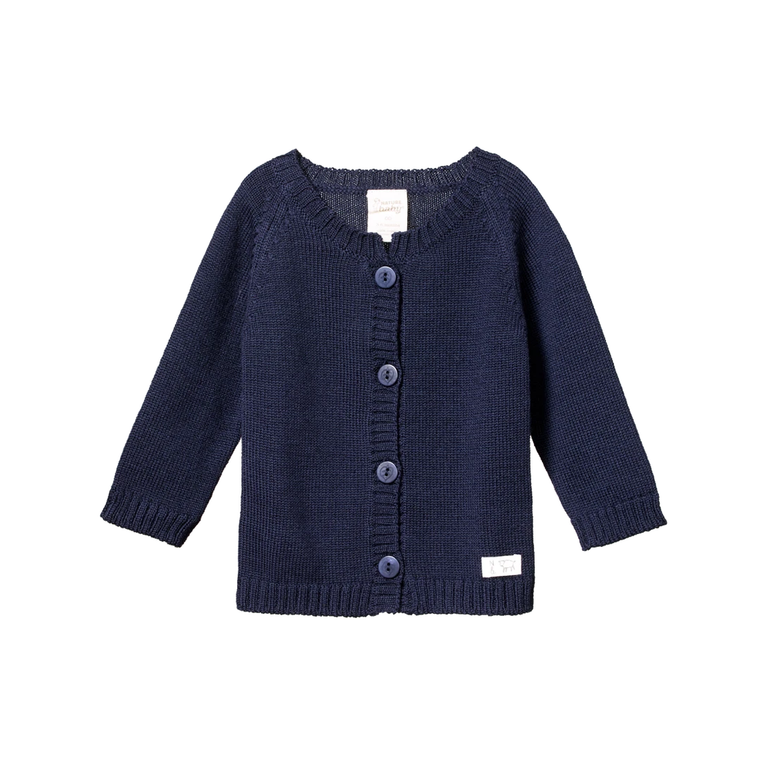 Nature Baby Sale Merino Knit Cardigan - Navy