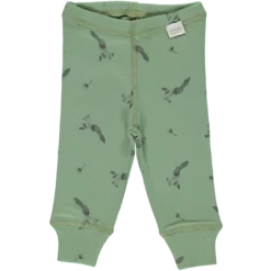 Poudre Organic Leggings & Pants Organic Cotton Leggings - Oil Green Peacock Motif