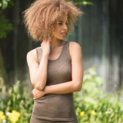 Engel Womens Merino Wool & Silk Singlet - Walnut