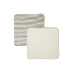 Nature Baby New Jersey Face Cloths - Natural/Grey Marl Stripe (10 Pack)