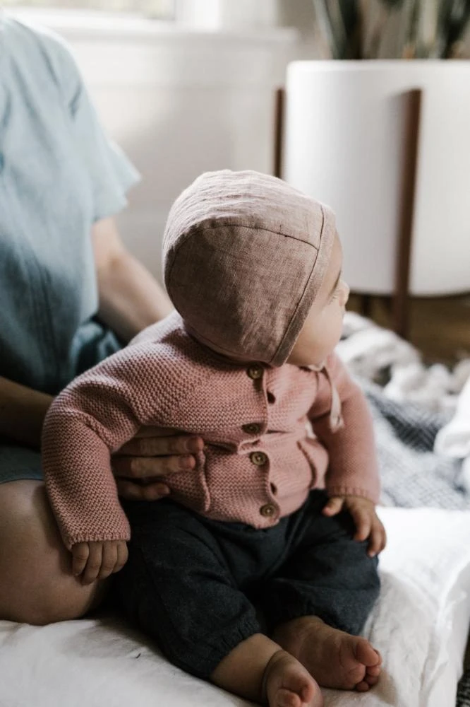 Sale Briar Handmade Blush Linen Bonnet (size 18-24m Left)