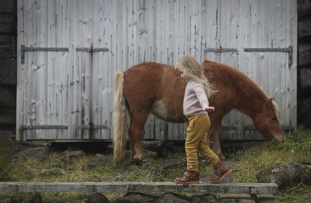 Minimalisma Sale Organic Cotton Nordic Pants - Golden Leaf